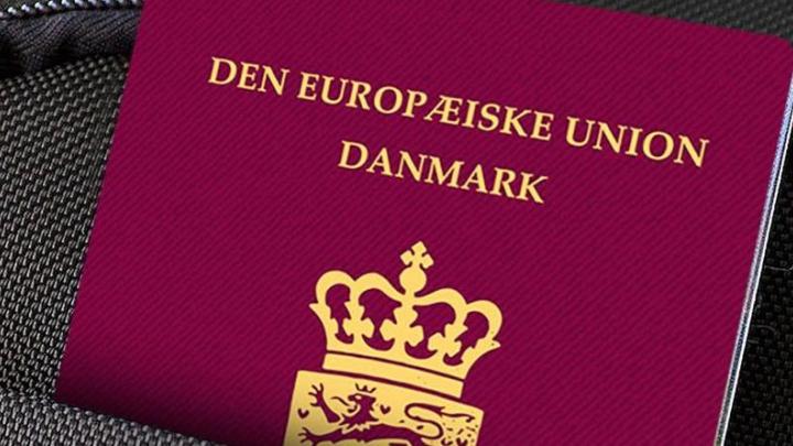 Dansk pas på taske